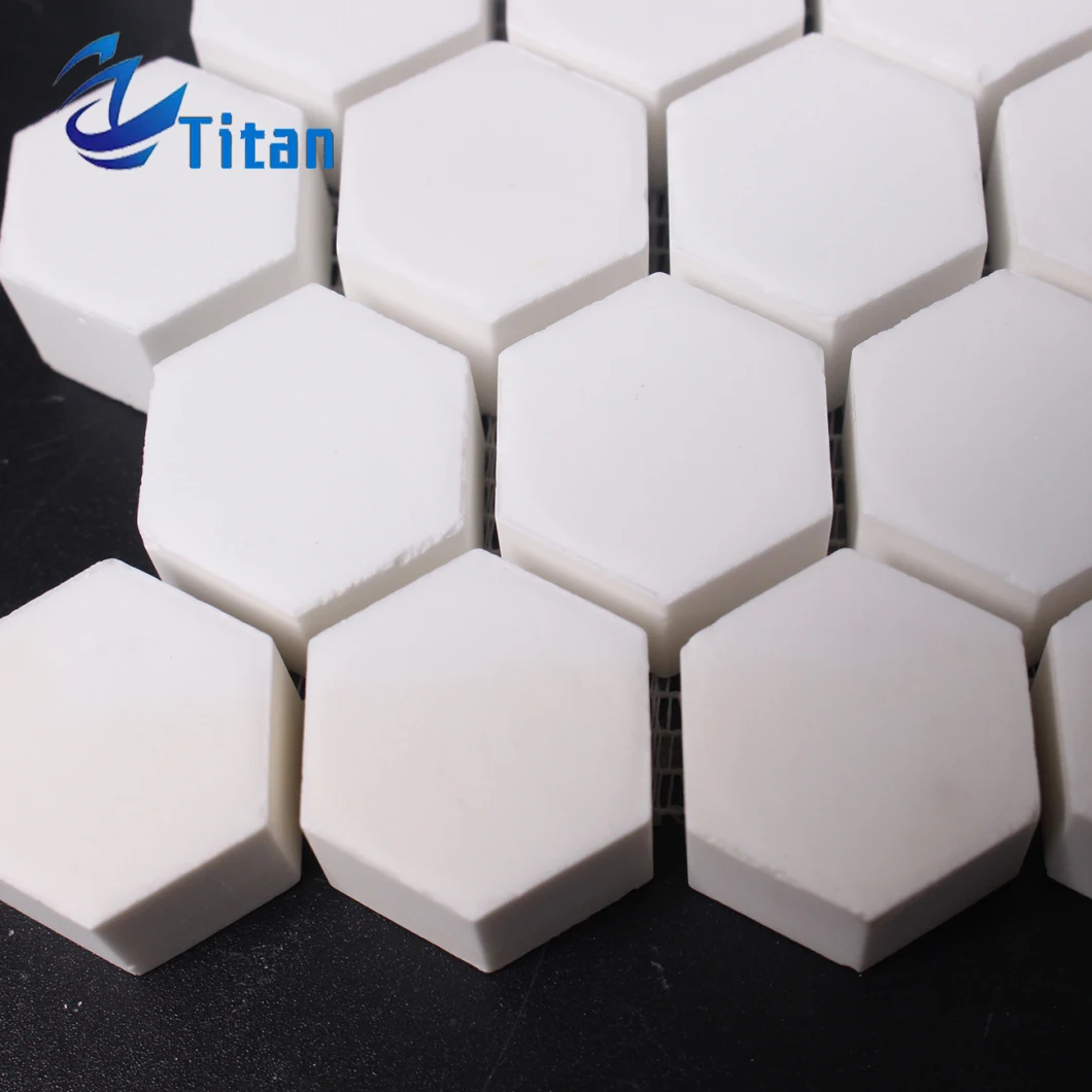 High Hardness Pulley Lagging Ceramics Ceramic Tile Sheets Ceramic by Alumina Wear Resistant Liner Pieces on Plastic/Paper/Nylon Net